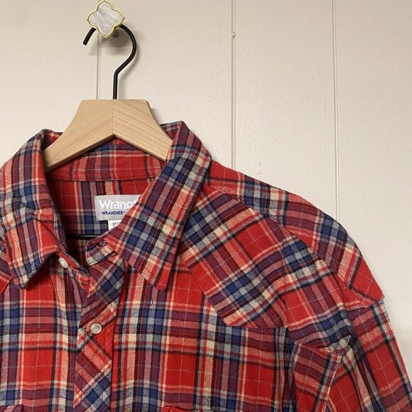 Vintage 90's Wrangler Wrancher Men's Long Sleeve Flannel, Pearl Snaps, 2XL - Picture 3 of 7